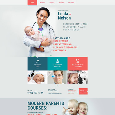 Nelson Pediatrician Responsive Website Templates 54879