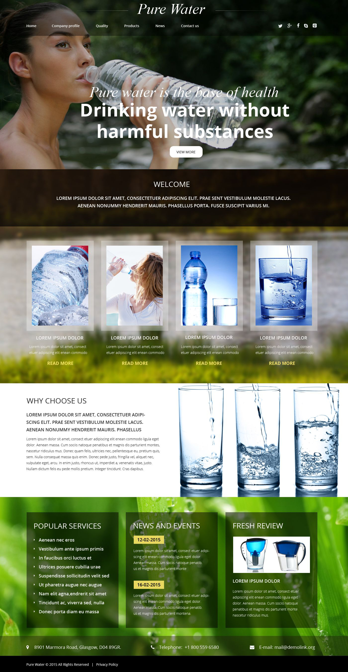 Pure Water Website Template