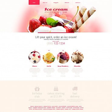 Ice Cream Moto CMS 3 Templates 54897