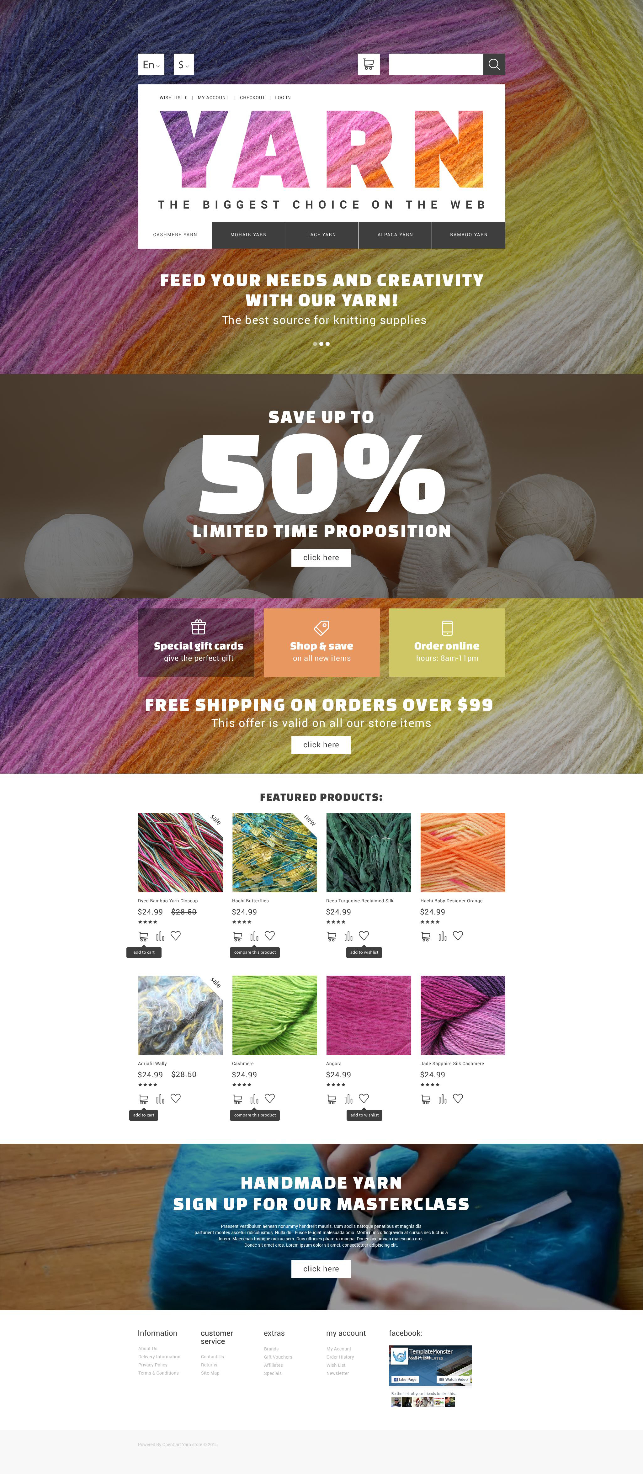 Yarn Online Store OpenCart Template