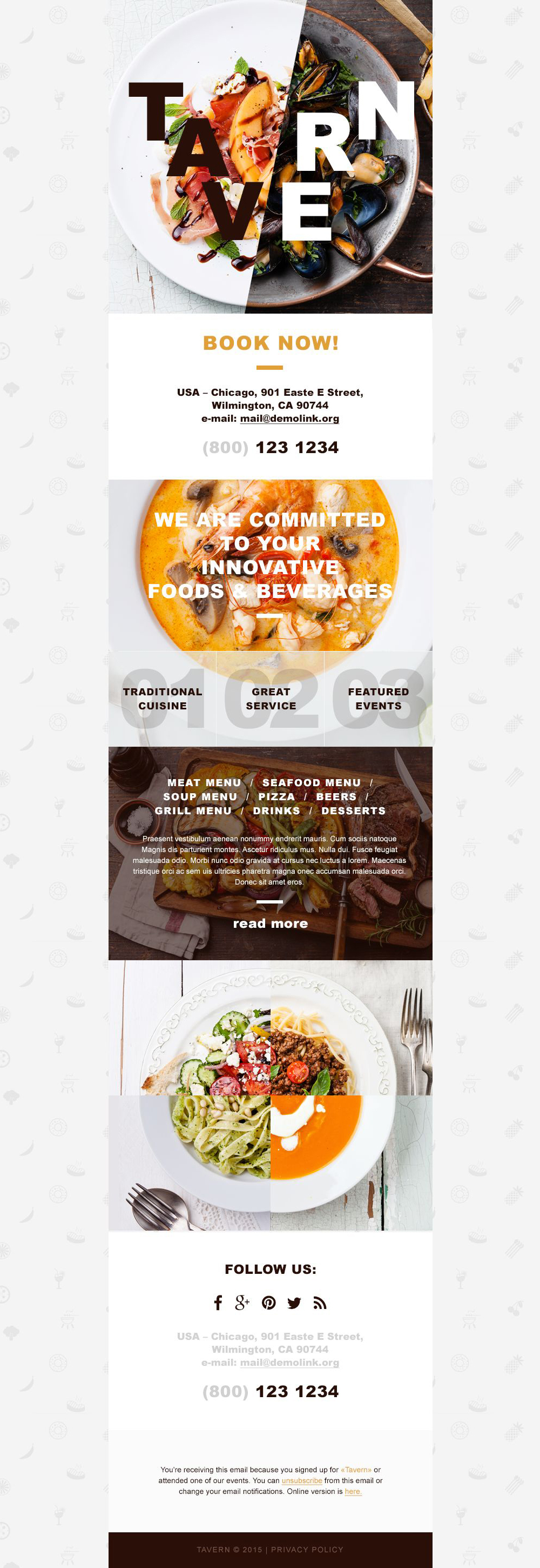 Cafe and Restaurant Responsive Newsletter Template