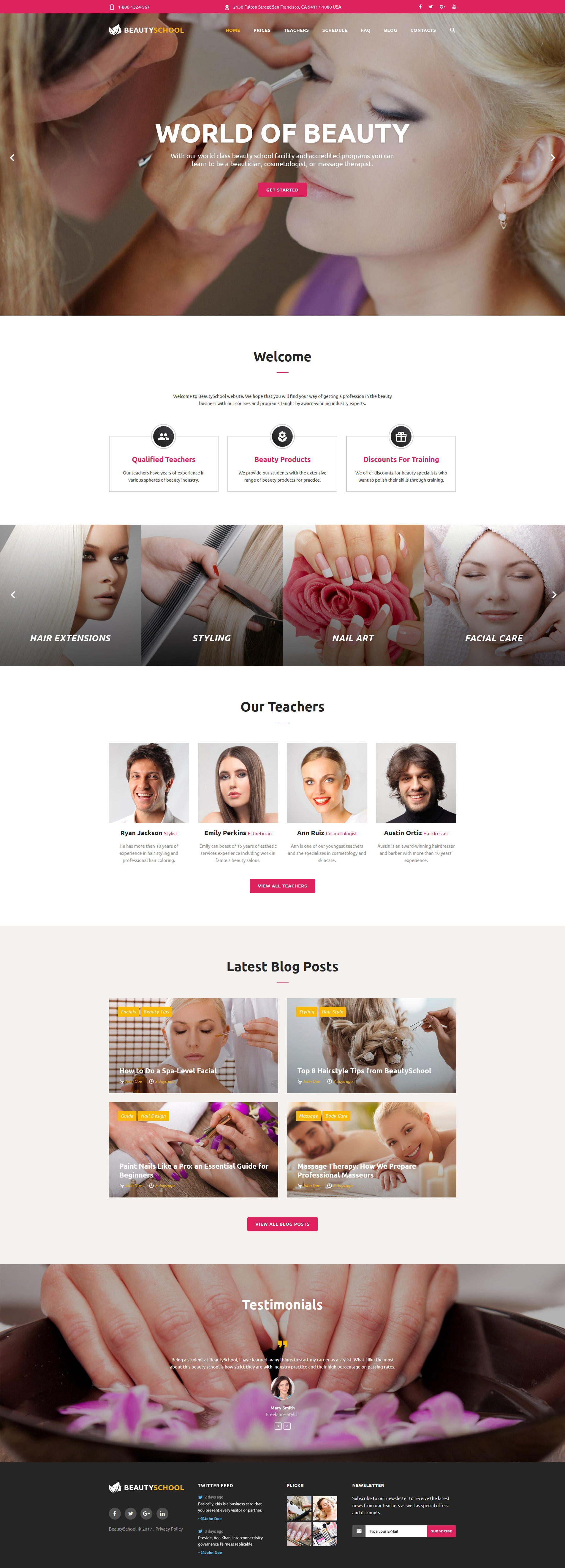 Beauty School Responsive Website Template