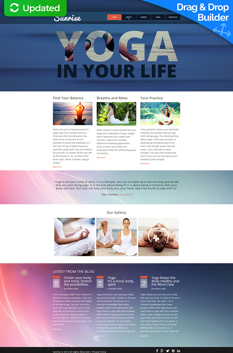Yoga Website Moto CMS 3 Template