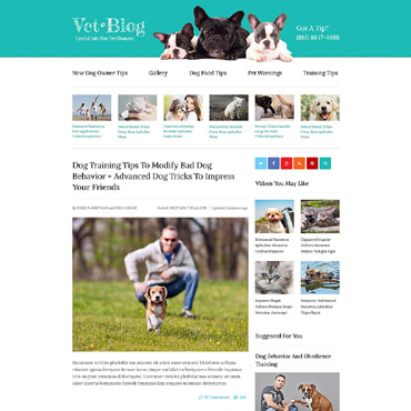 Blog Pet Responsive Website Templates 55156