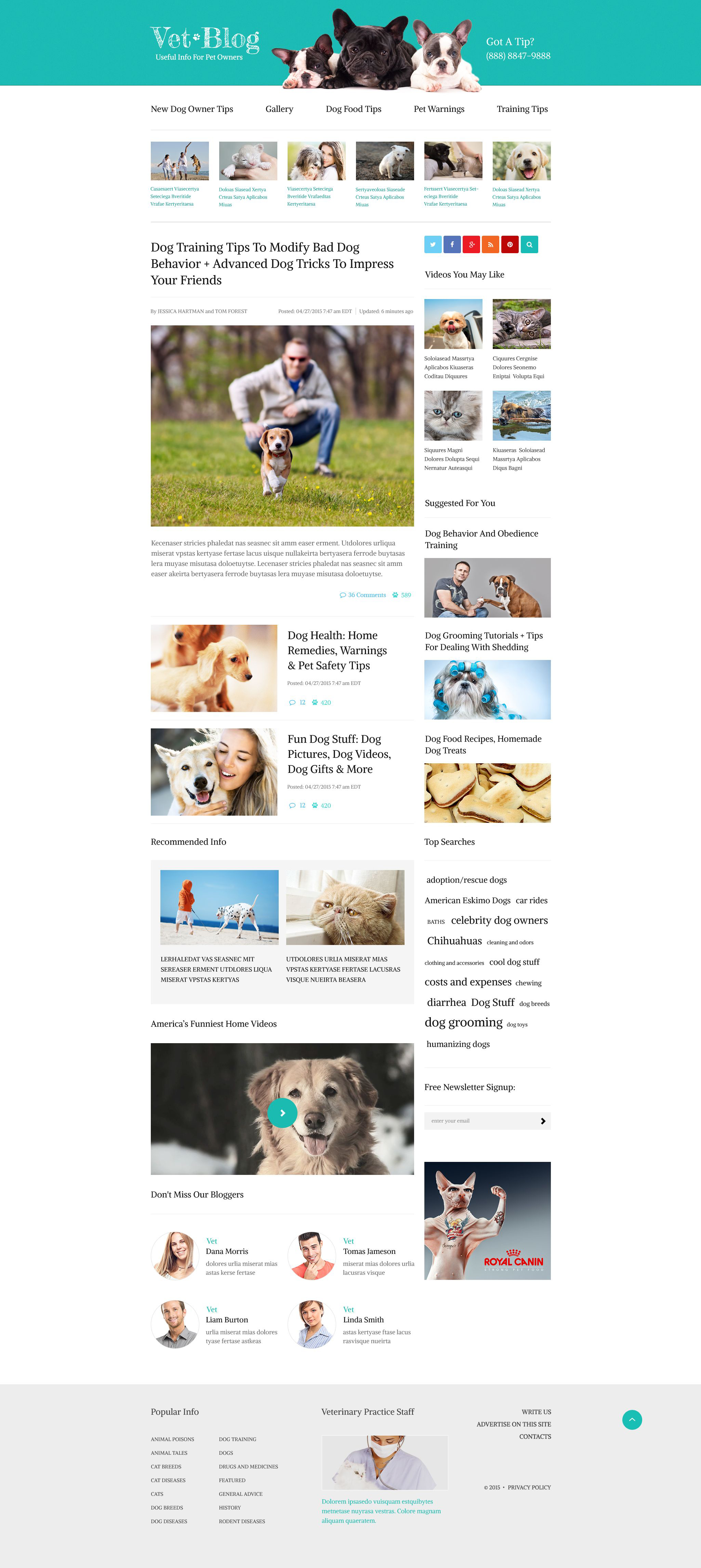 Veterinarian Blog Website Template