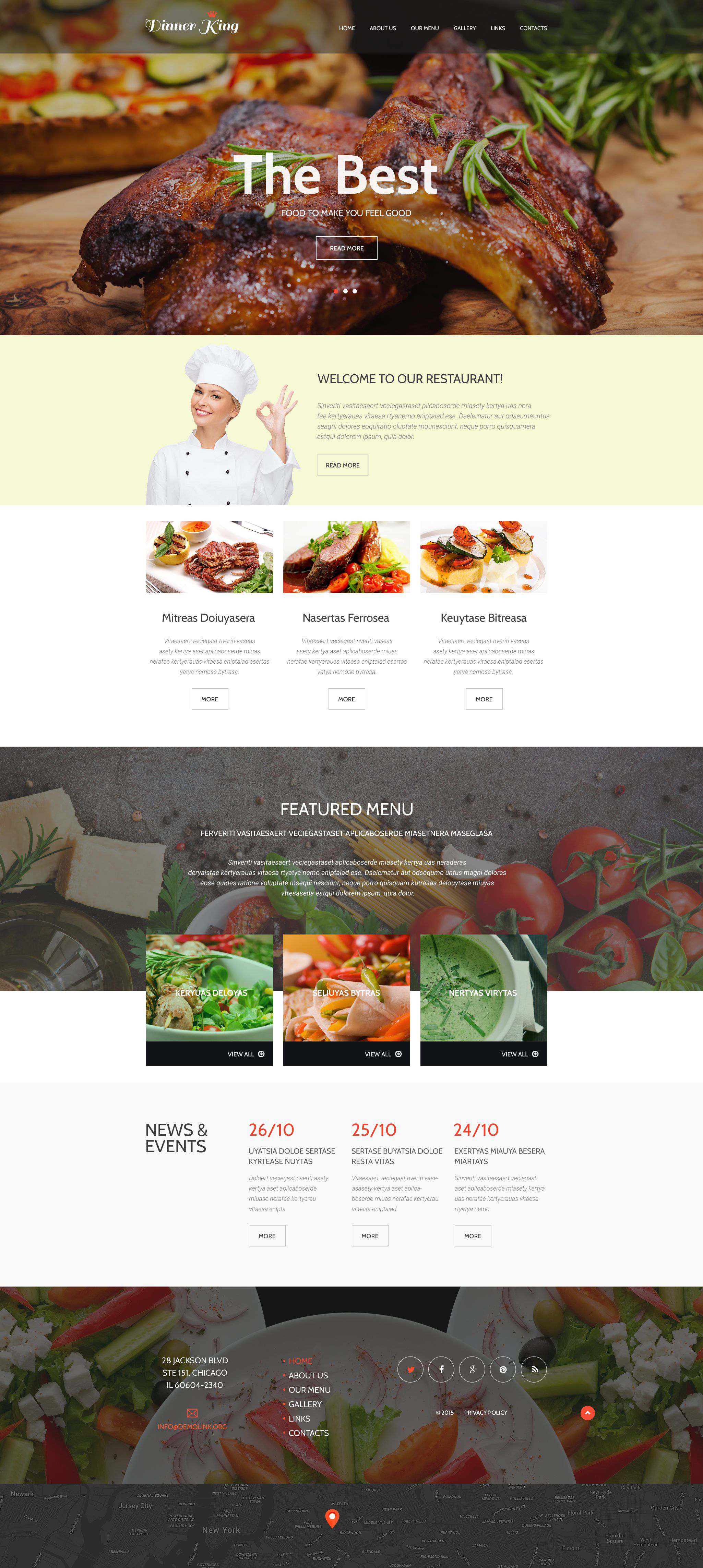 Cafe and Restaurant Responsive Website Template