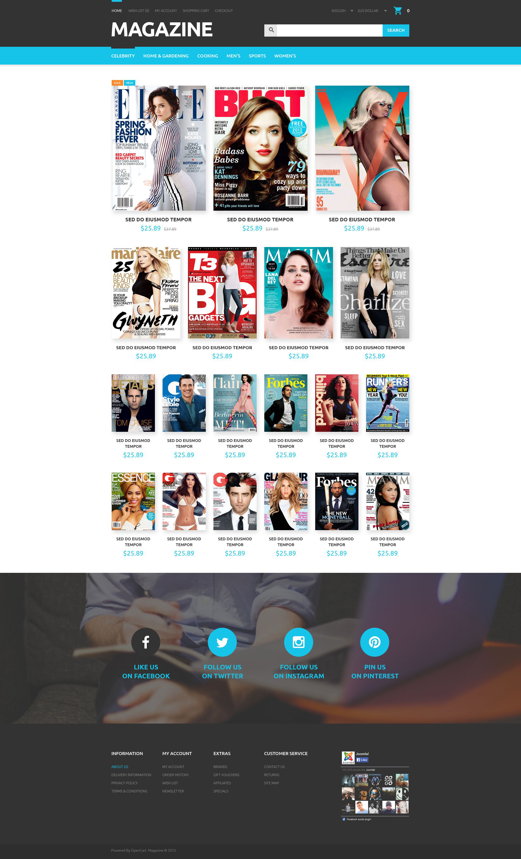 Magazines Store OpenCart Template