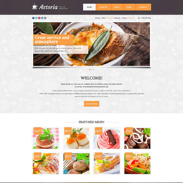 Restaurant Fish Responsive Website Templates 55199