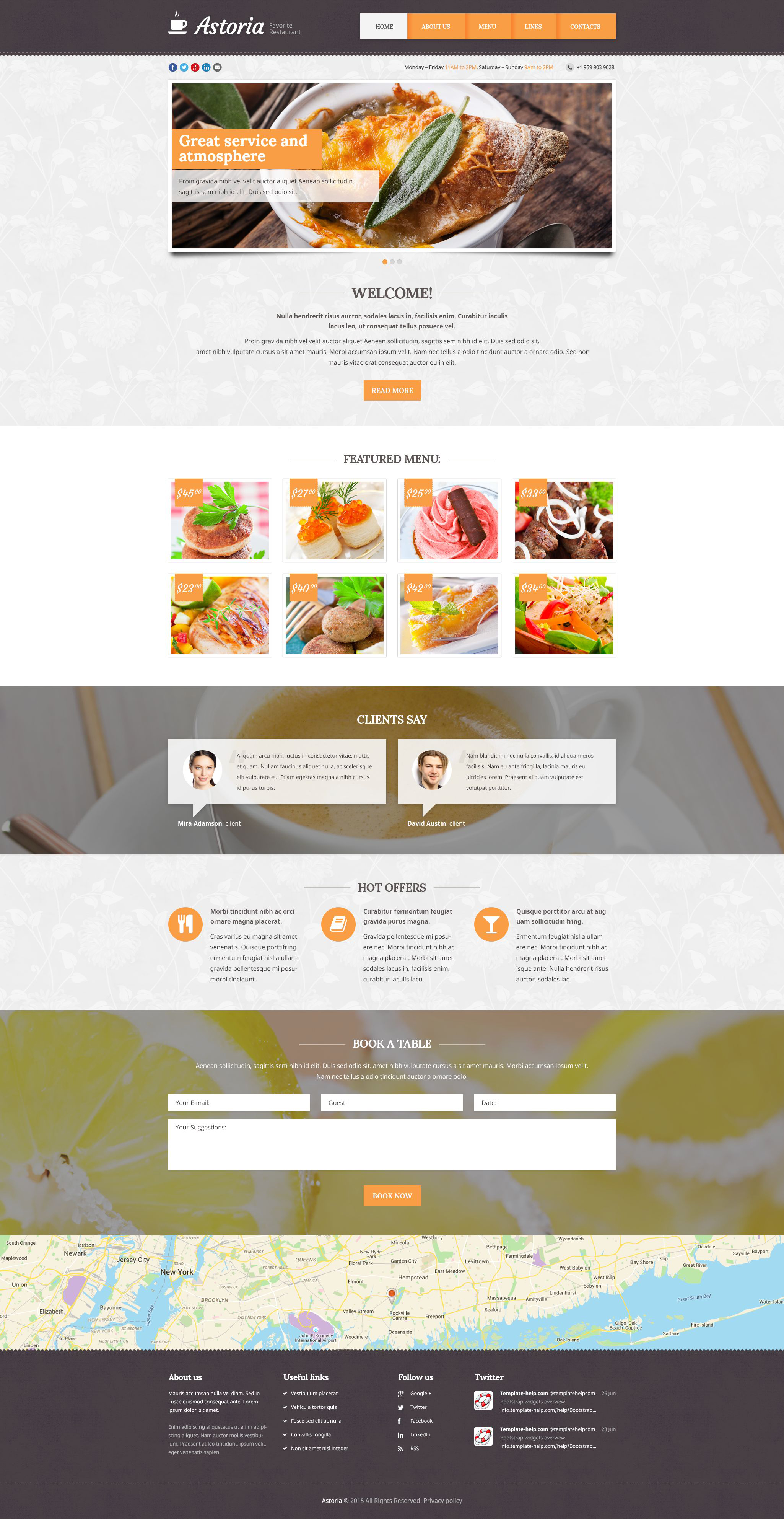 Cafe and Restaurant Responsive Website Template