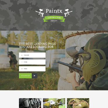 Paintball Club Landing Page Templates 55208