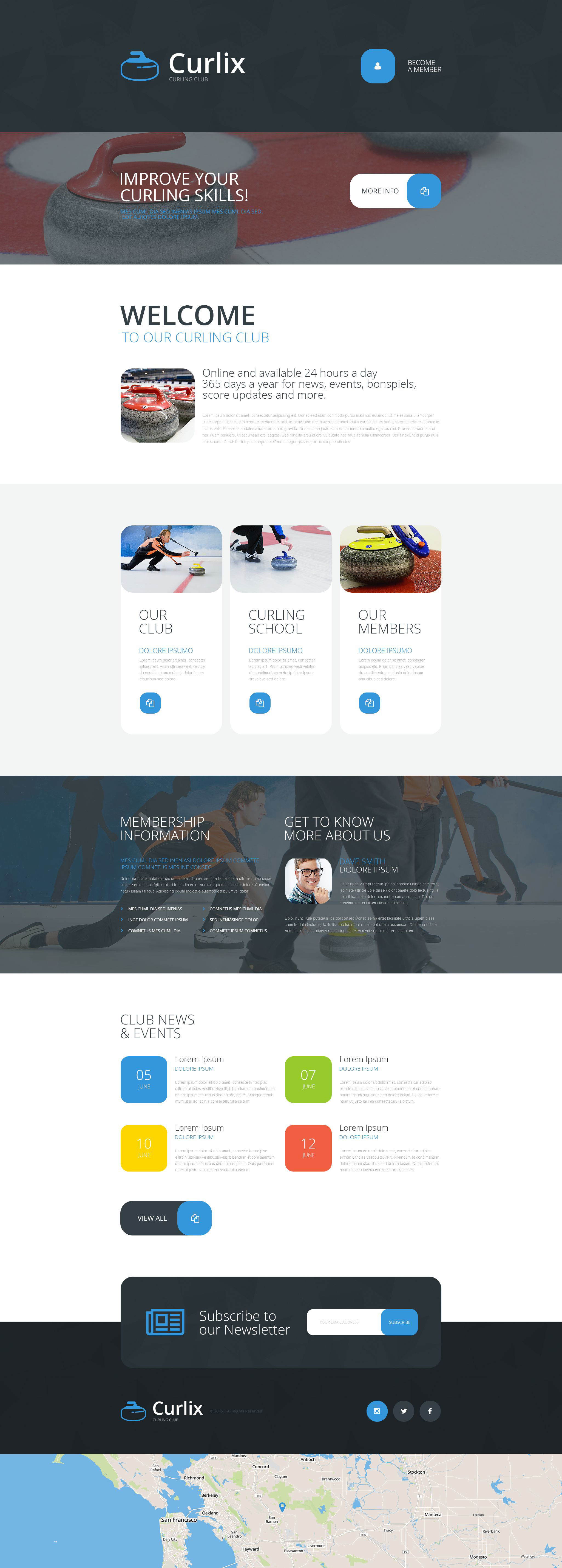 Curling Responsive Landing Page Template