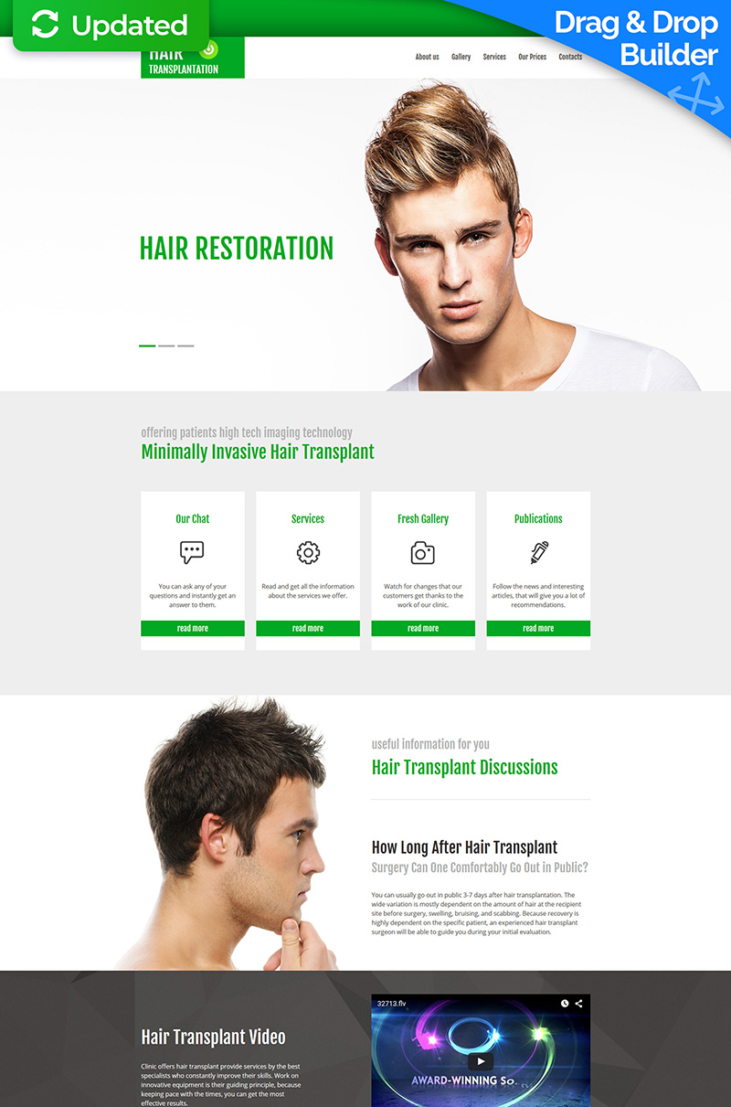 Hair Clinic MotoCMS Website Template