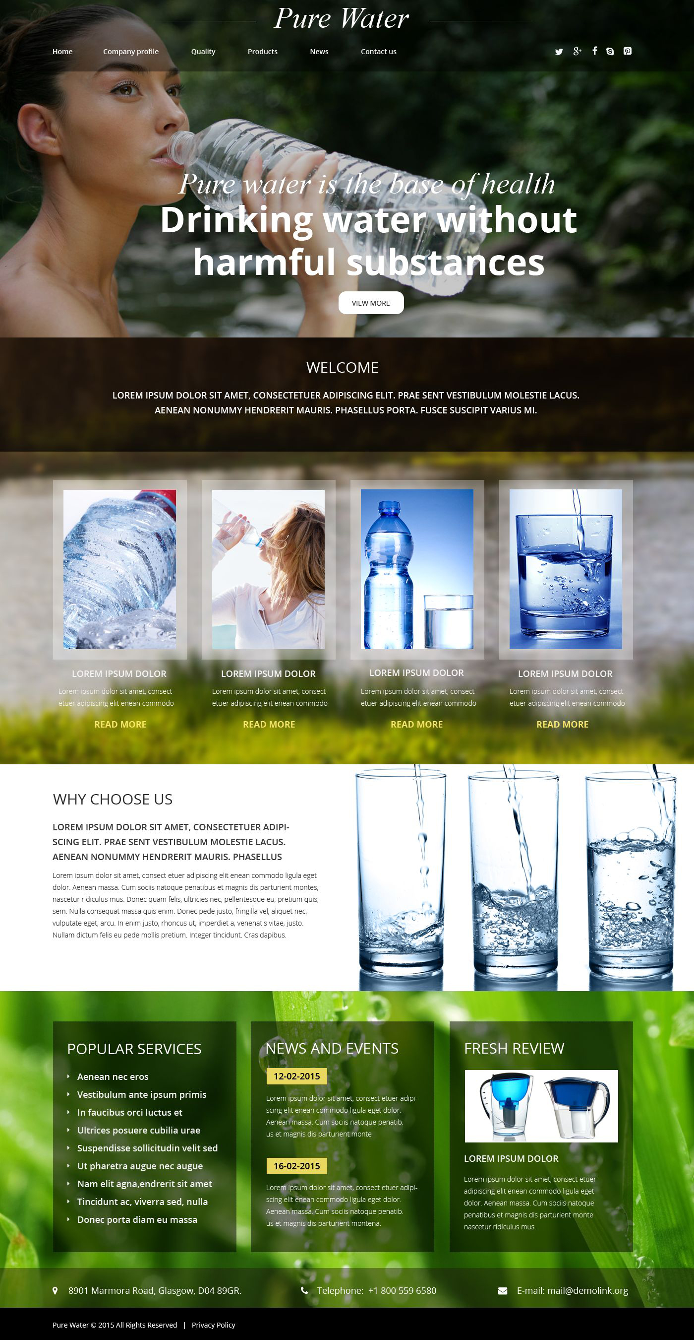 Water Responsive Website Template