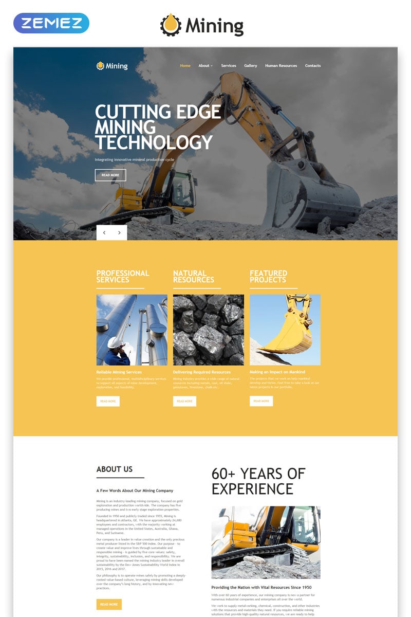 Mining - Industrial Responsive Creative HTML Website Template