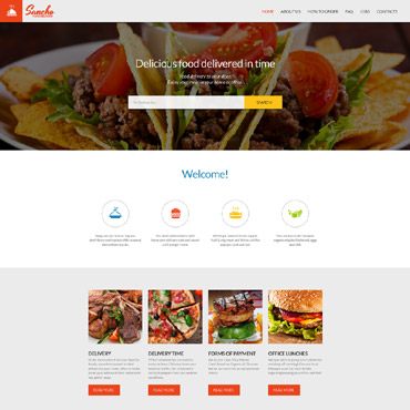 Food Delivery Responsive Website Templates 55444