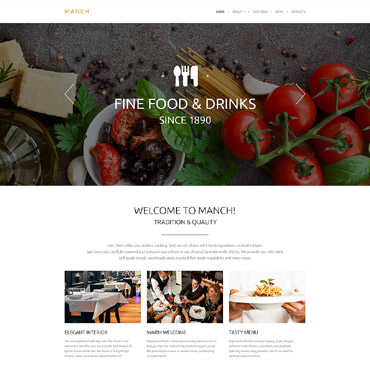 Cafe Restaurant Responsive Website Templates 55450