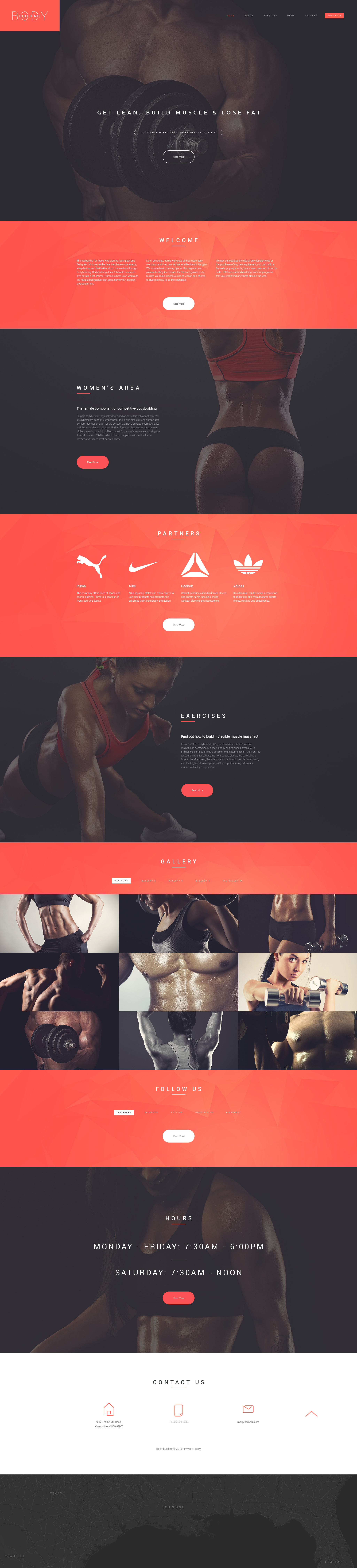 Bodybuilders' Club Website Template