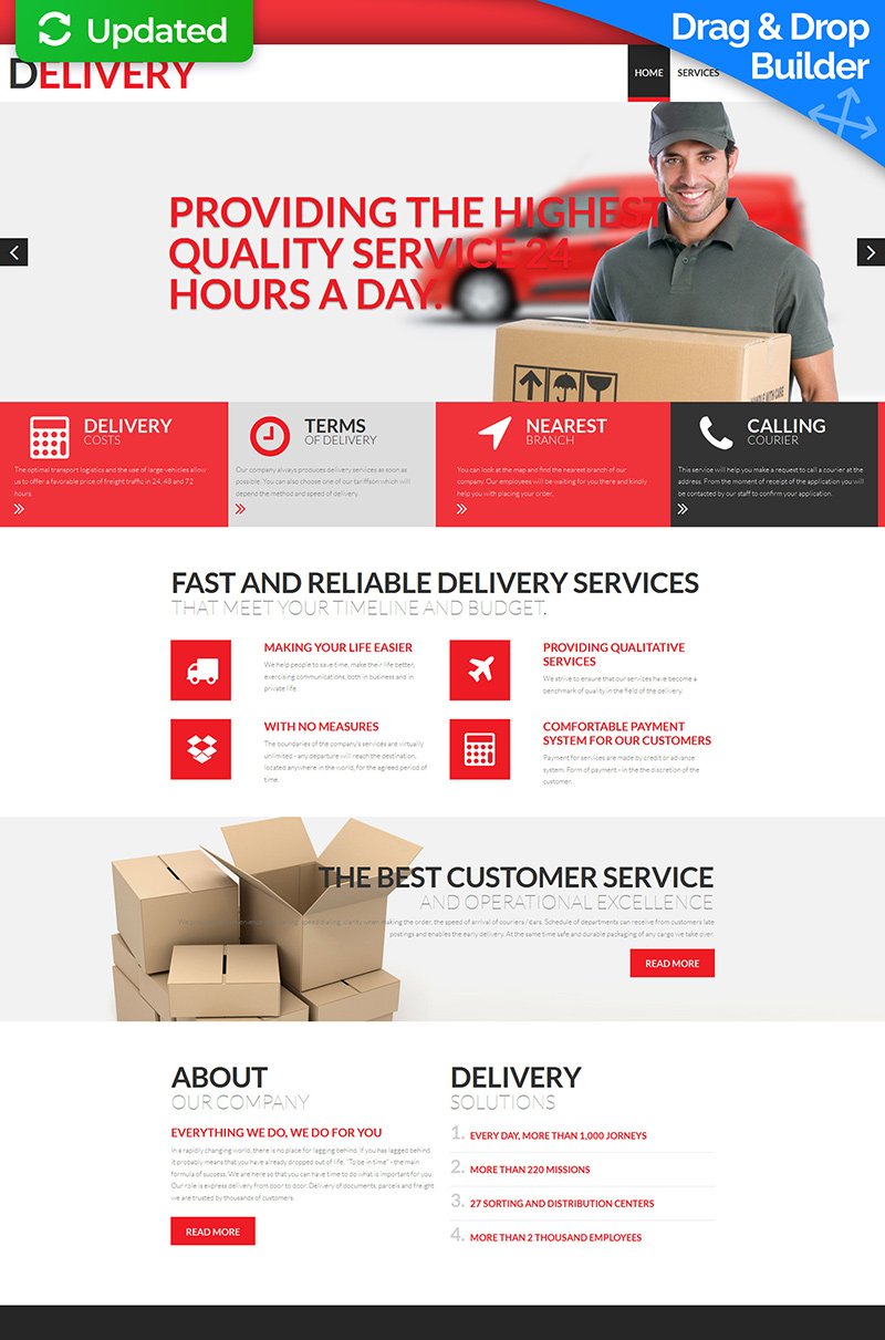 Delivery Services Moto CMS 3 Template