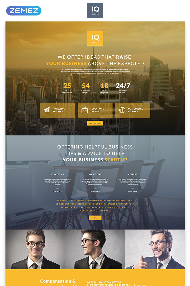 IQ - Consulting Modern HTML Landing Page Template
