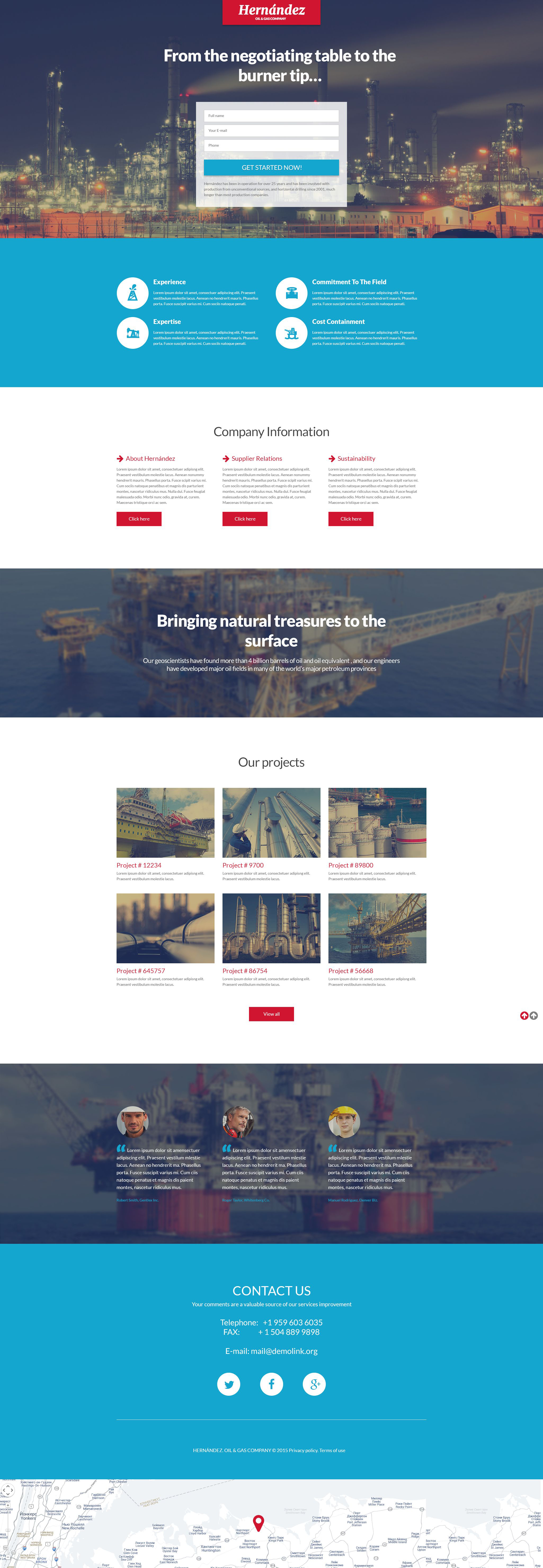 Gas & Oil Responsive Landing Page Template