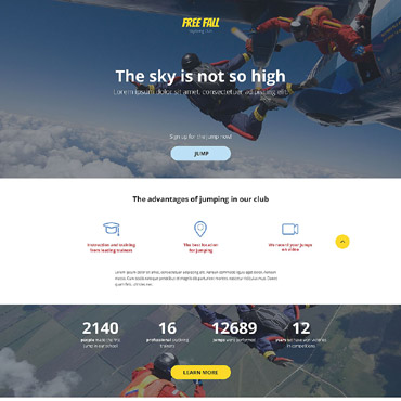 Fall Skydiving Landing Page Templates 55576