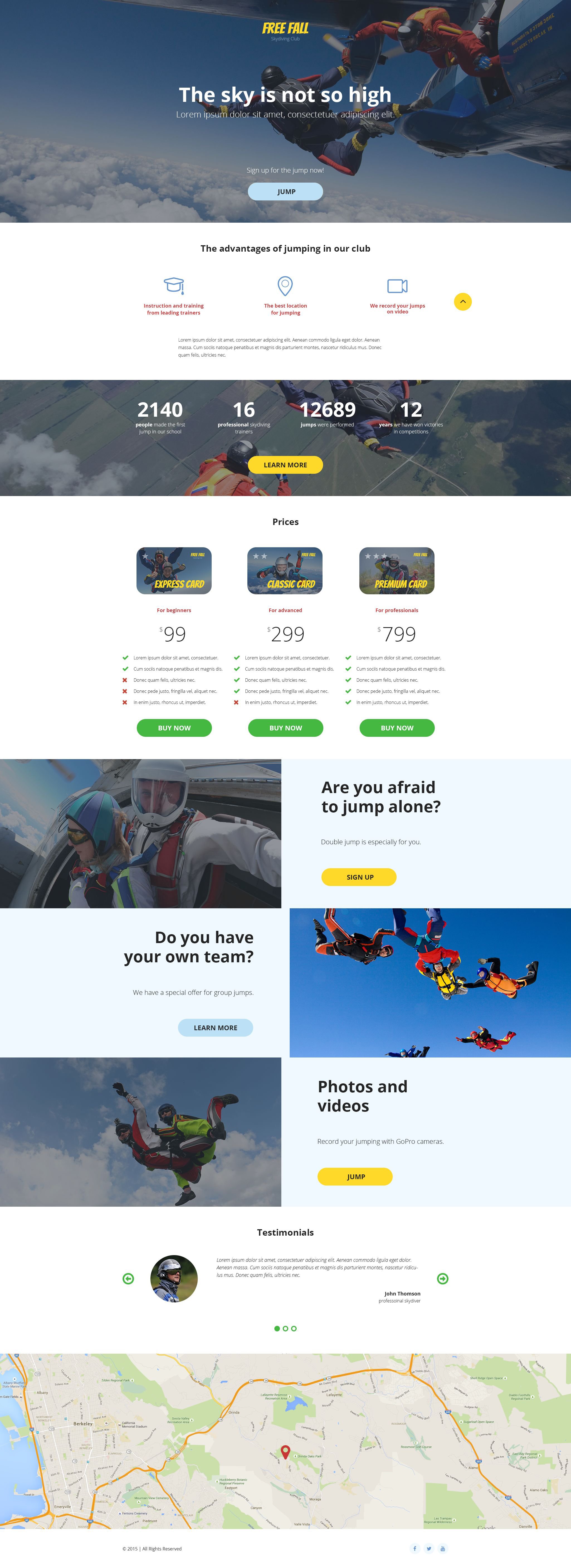 Skydiving Responsive Landing Page Template