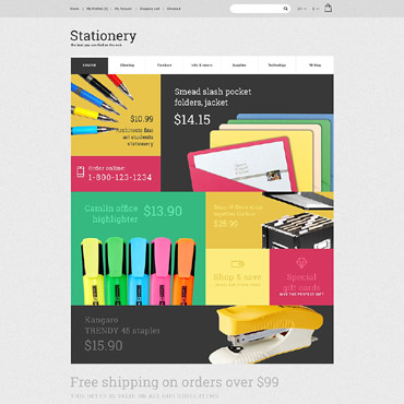 Store Stationery OpenCart Templates 55593