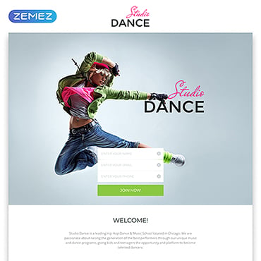 Choreography Courses Landing Page Templates 55595