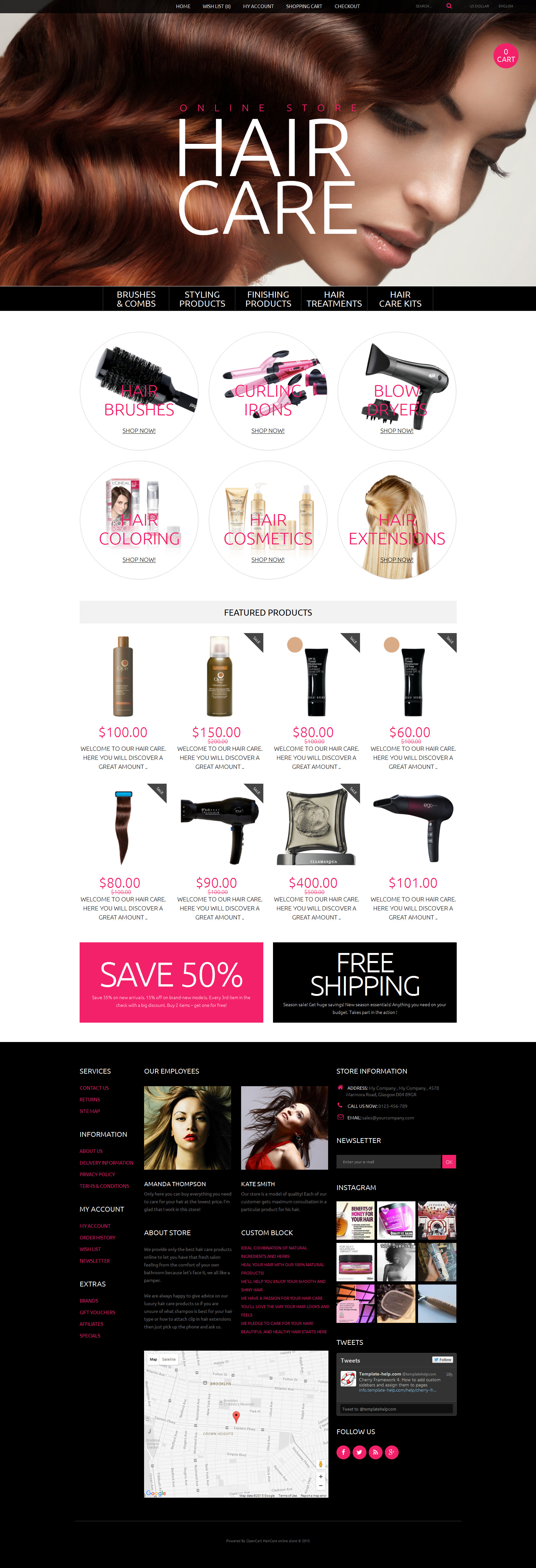 Hair Care OpenCart Template