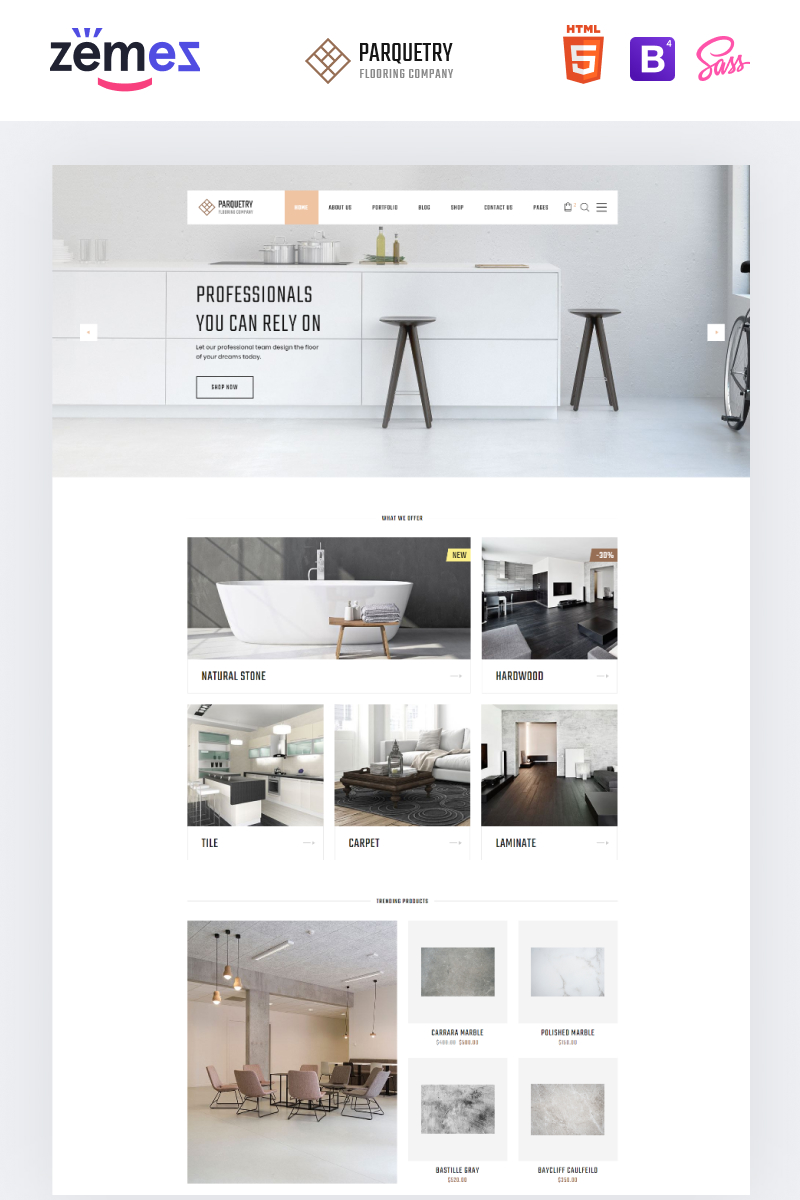 Parquetry - Flooring Company HTML5 Website Template