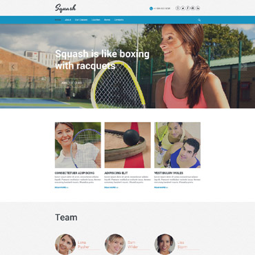 Squash Club Responsive Website Templates 55798