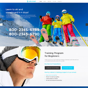 School Skiing Responsive Website Templates 55804
