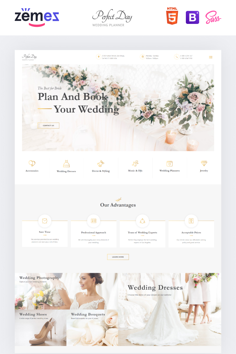 Perfect Day - Wedding Planning Multipage HTML Website Template
