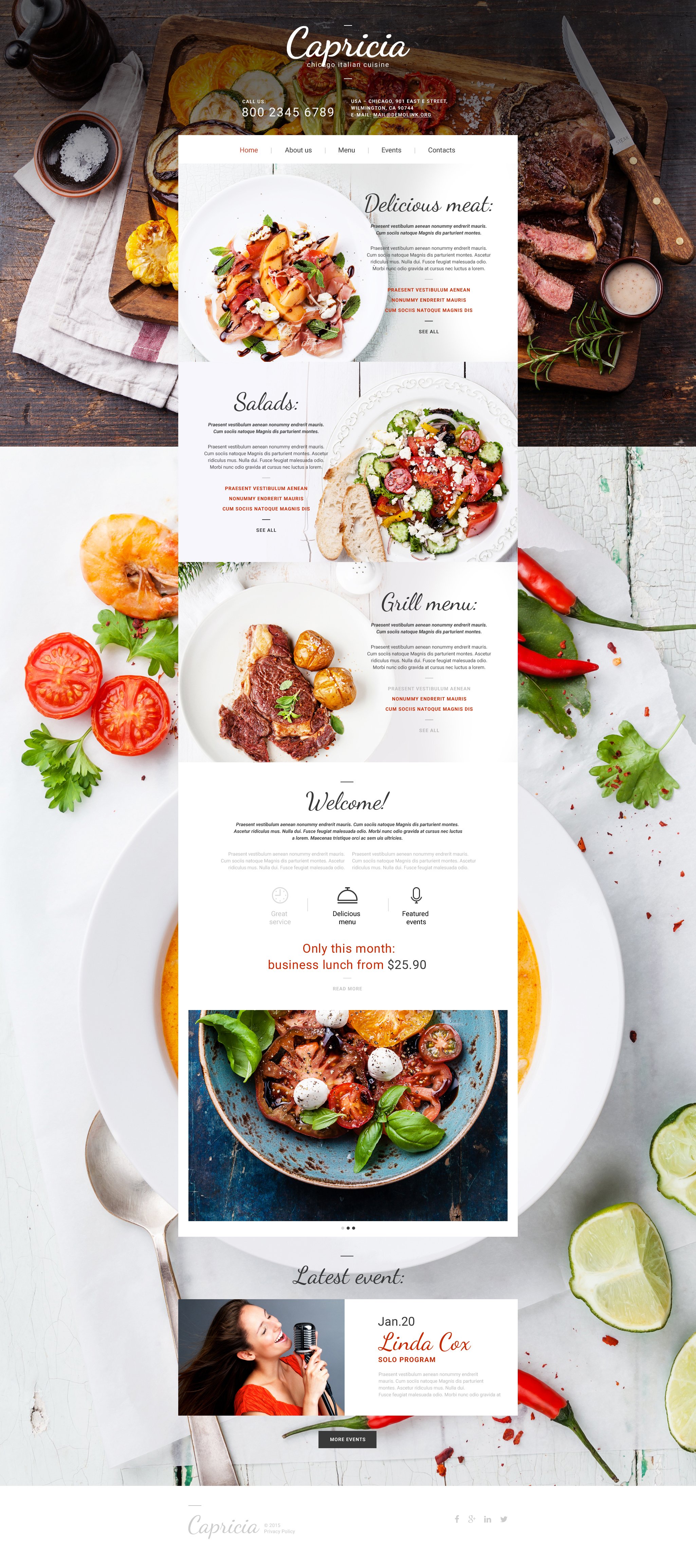 Cafe and Restaurant Website Template