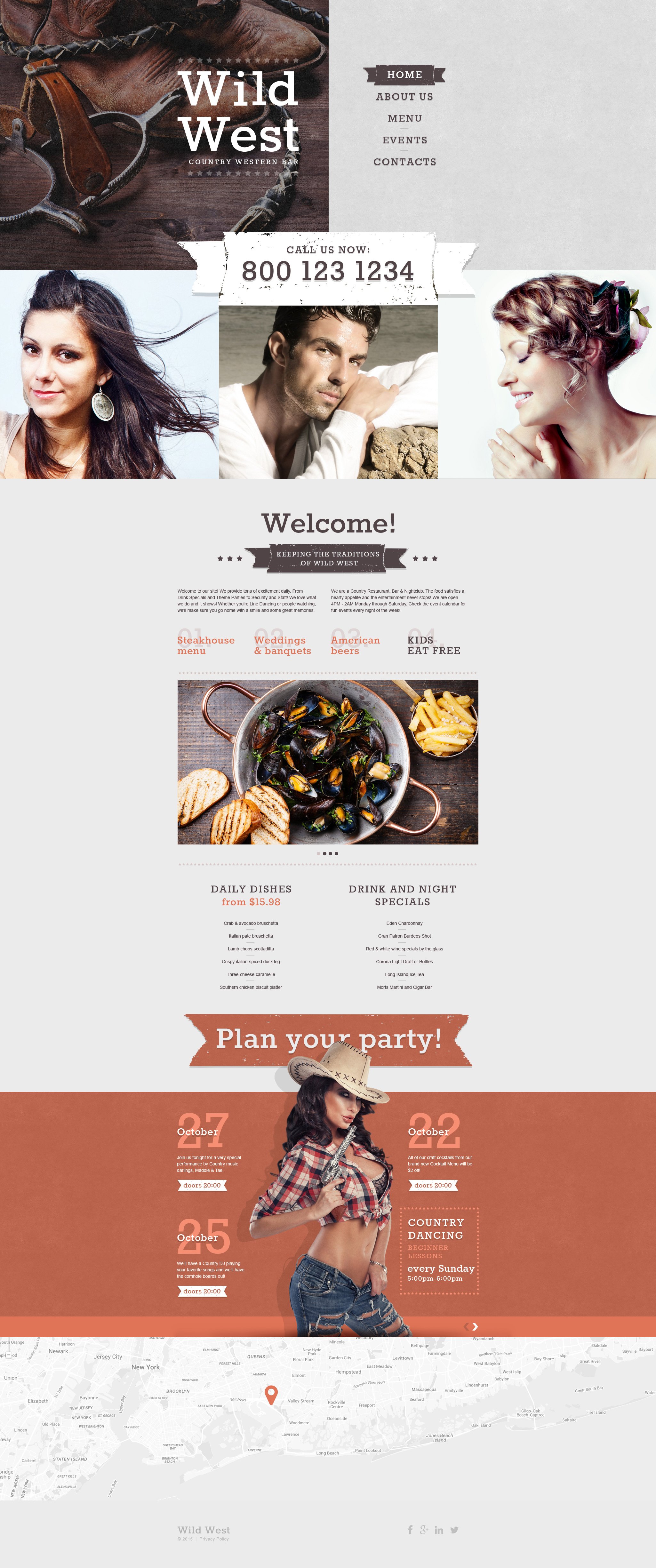 Country Western Bar Website Template