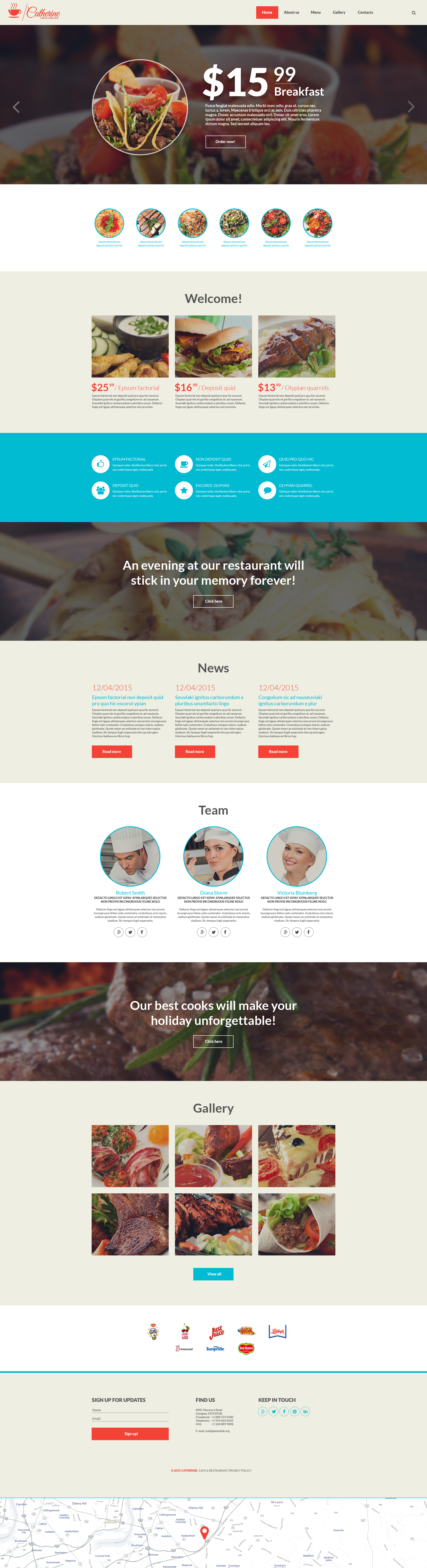 Cafe and Restaurant Responsive Website Template