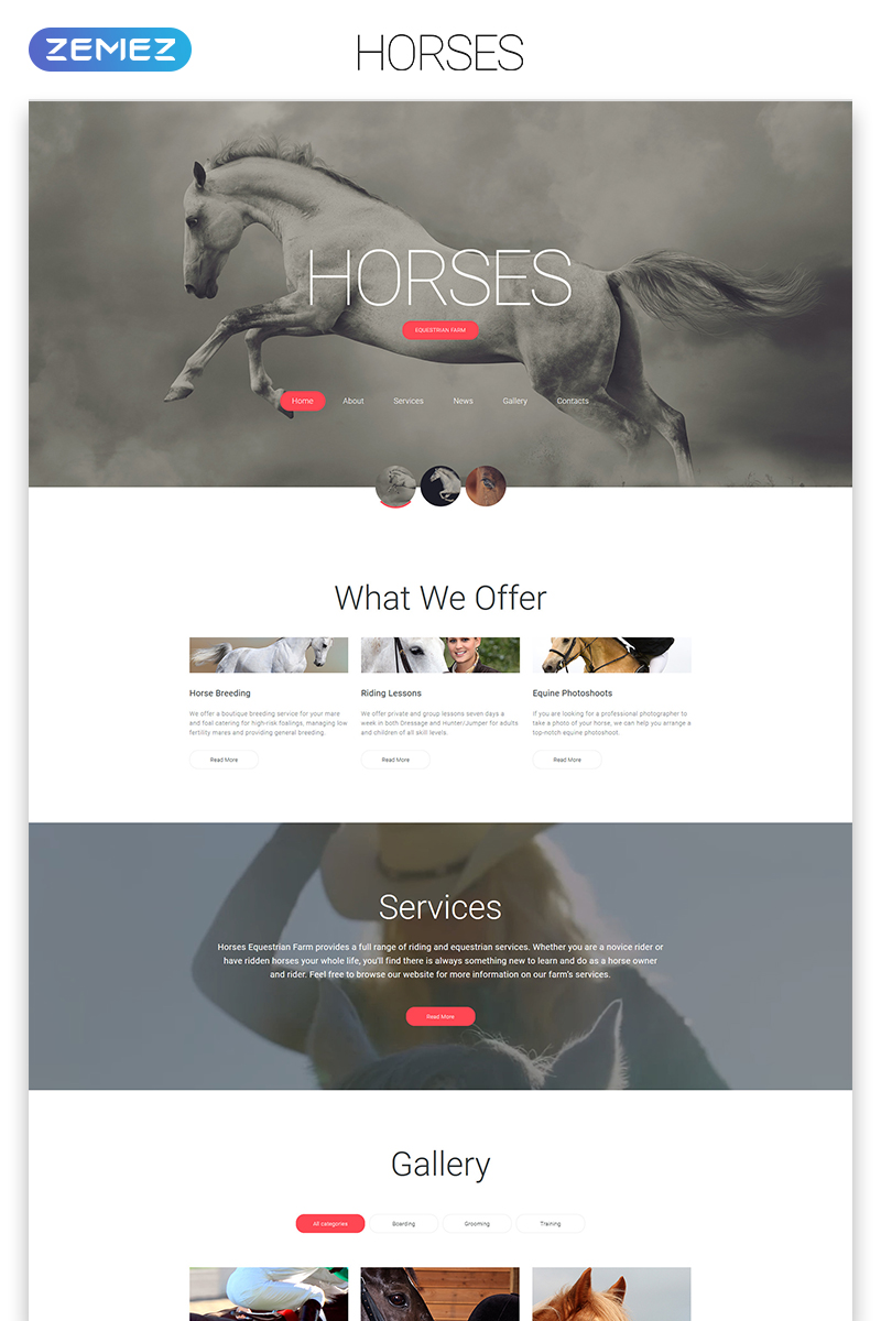 Horses - Horse Responsive Creative HTML Website Template
