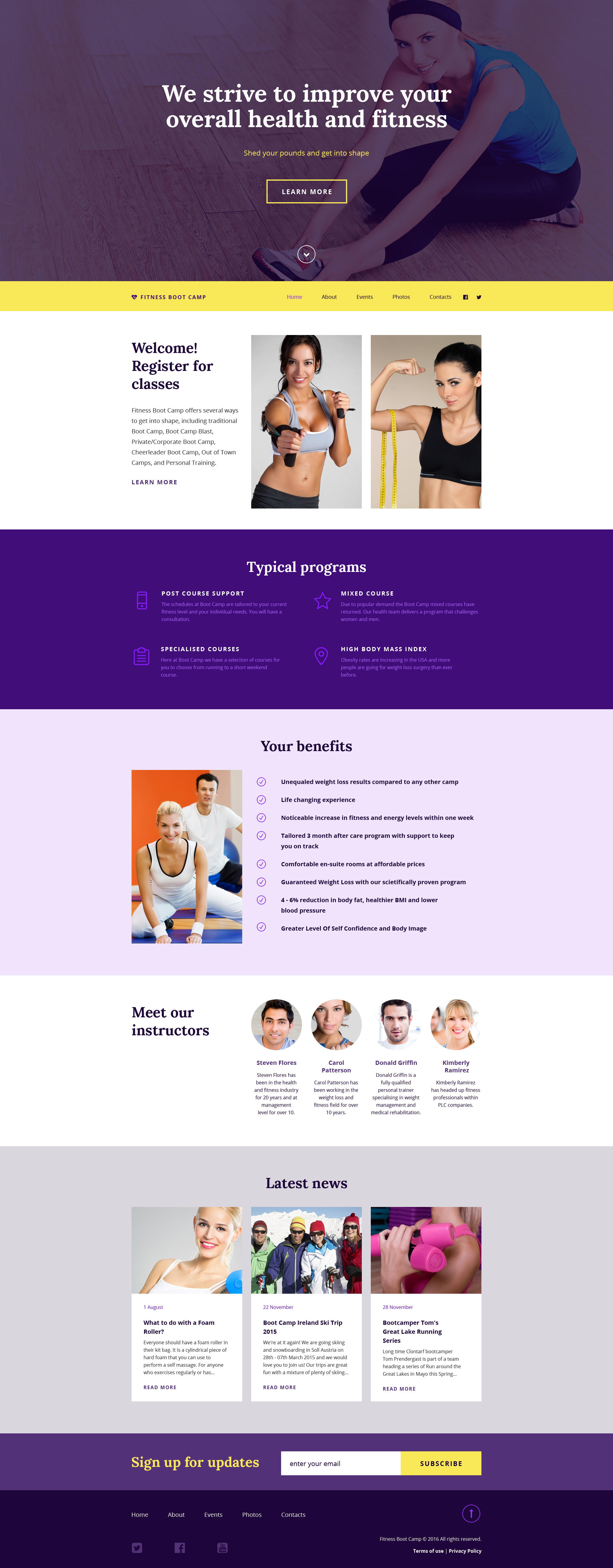 Fitness Boot Camp Website Template