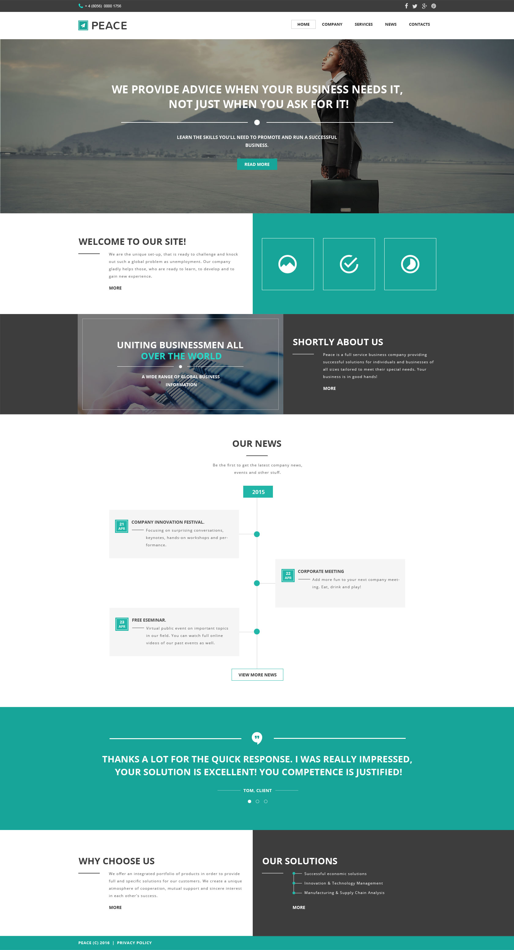 Business & Services Responsive Website Template