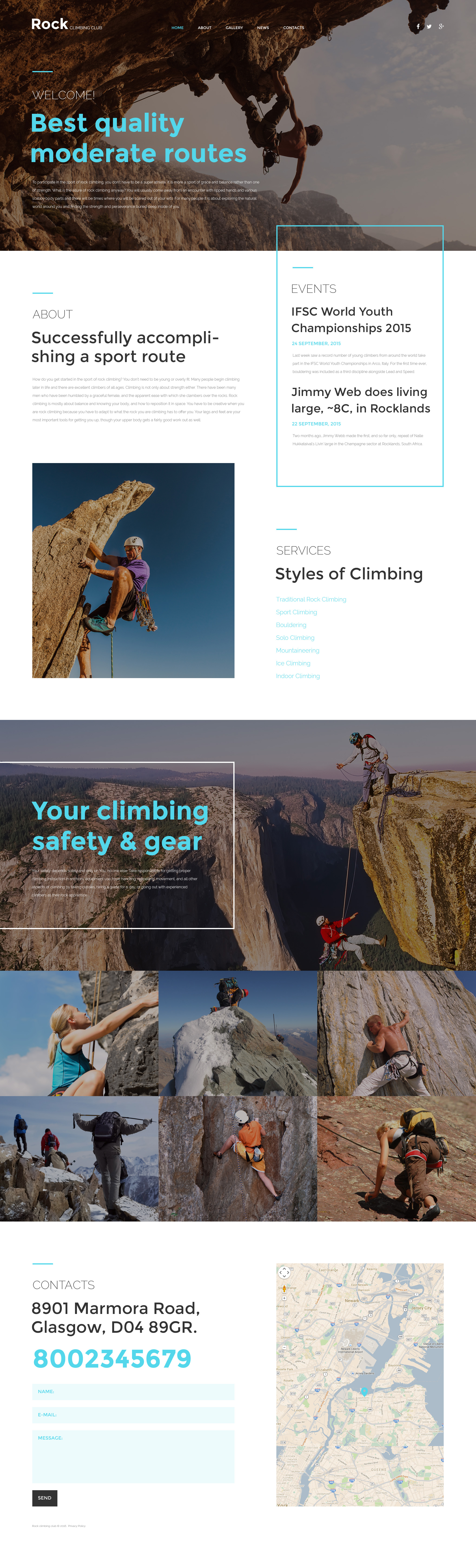 Rock Climbing Club Website Template