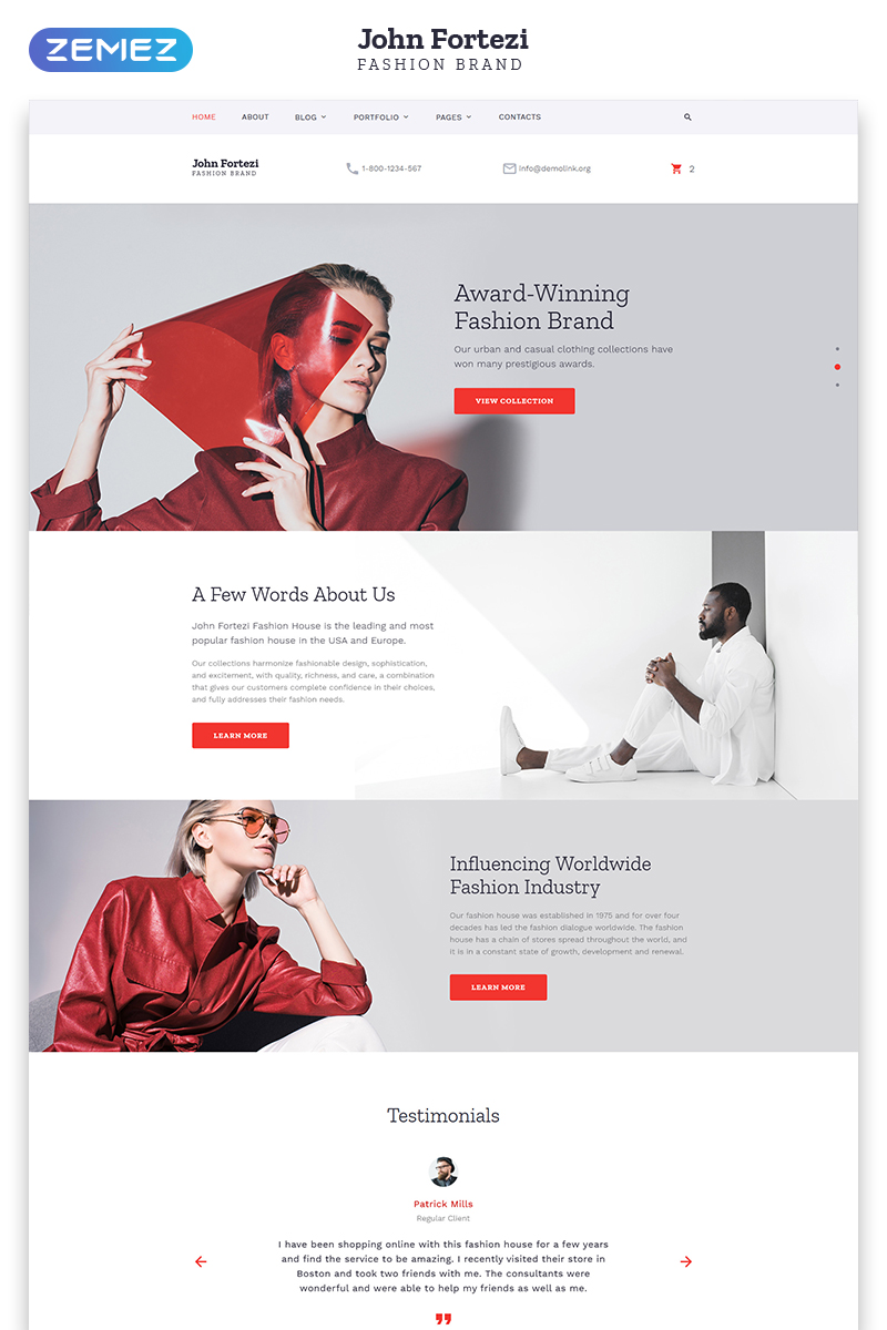 John Fortezi - Elegant Fashion Clothing Multipage HTML Website Template