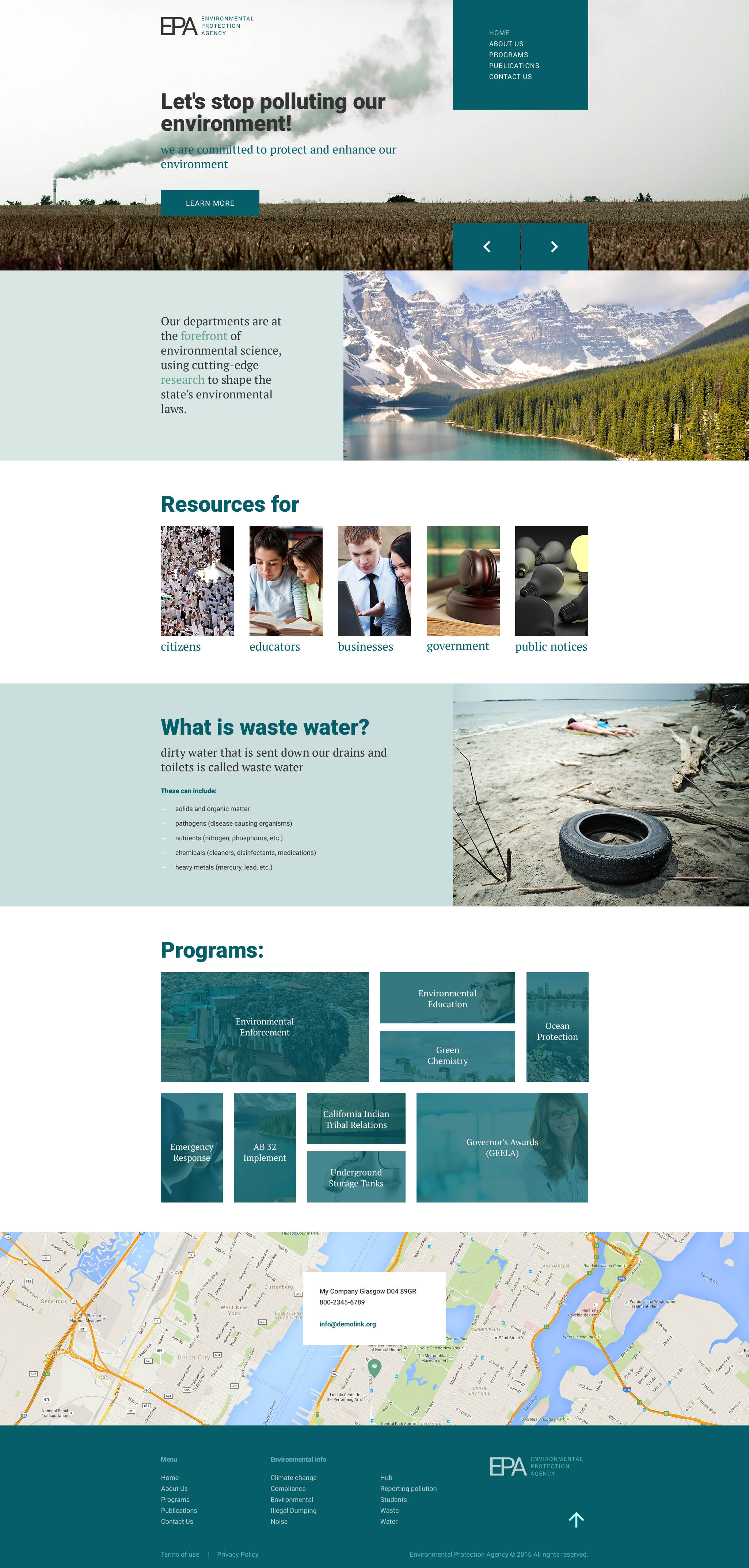 Environmental Protection Agency Website Template