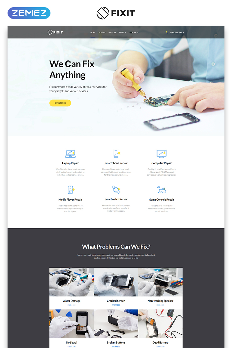Fixit - Gadget Repair Services Clean Multipage HTML5 Website Template