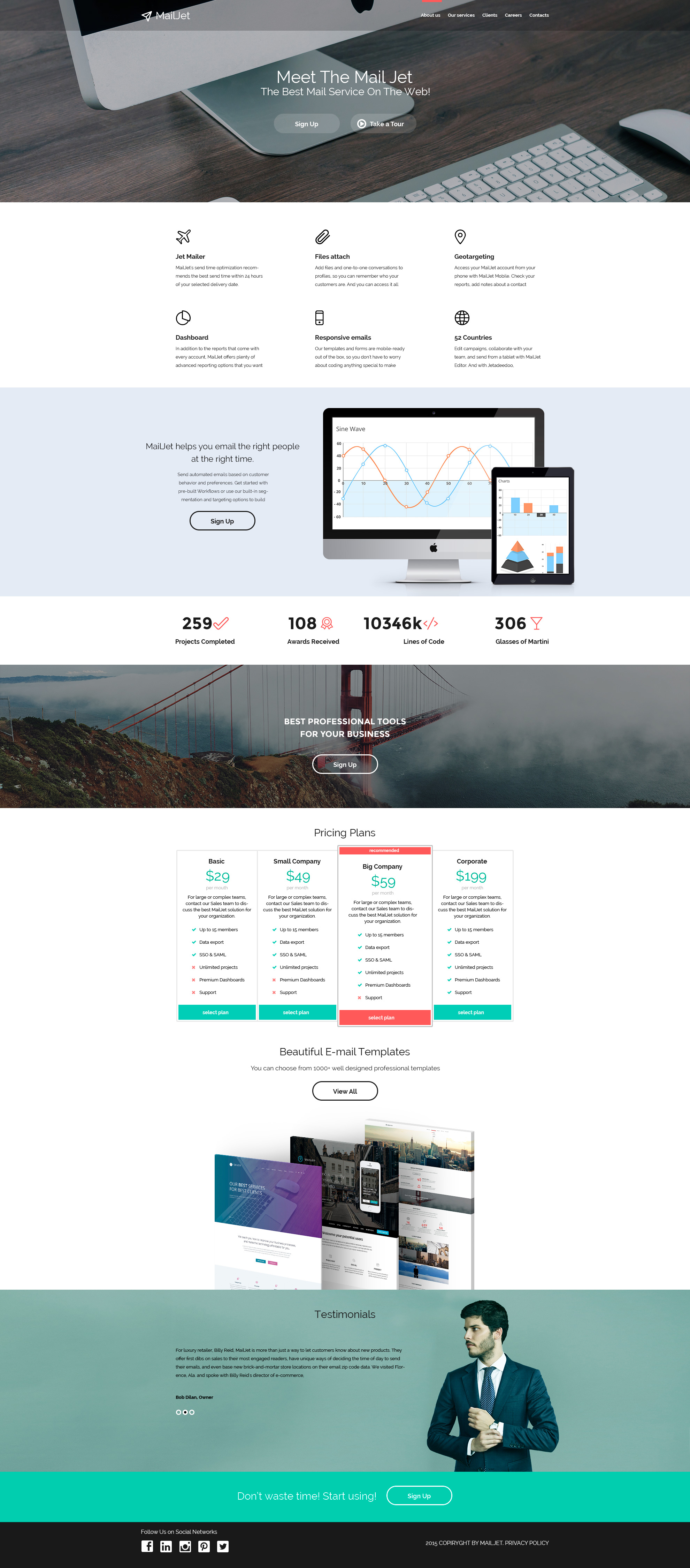 Email Services Responsive Website Template