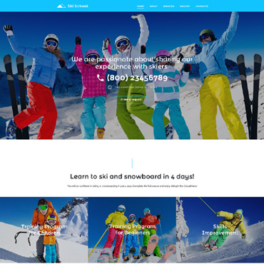 School Skiing Responsive Website Templates 57787
