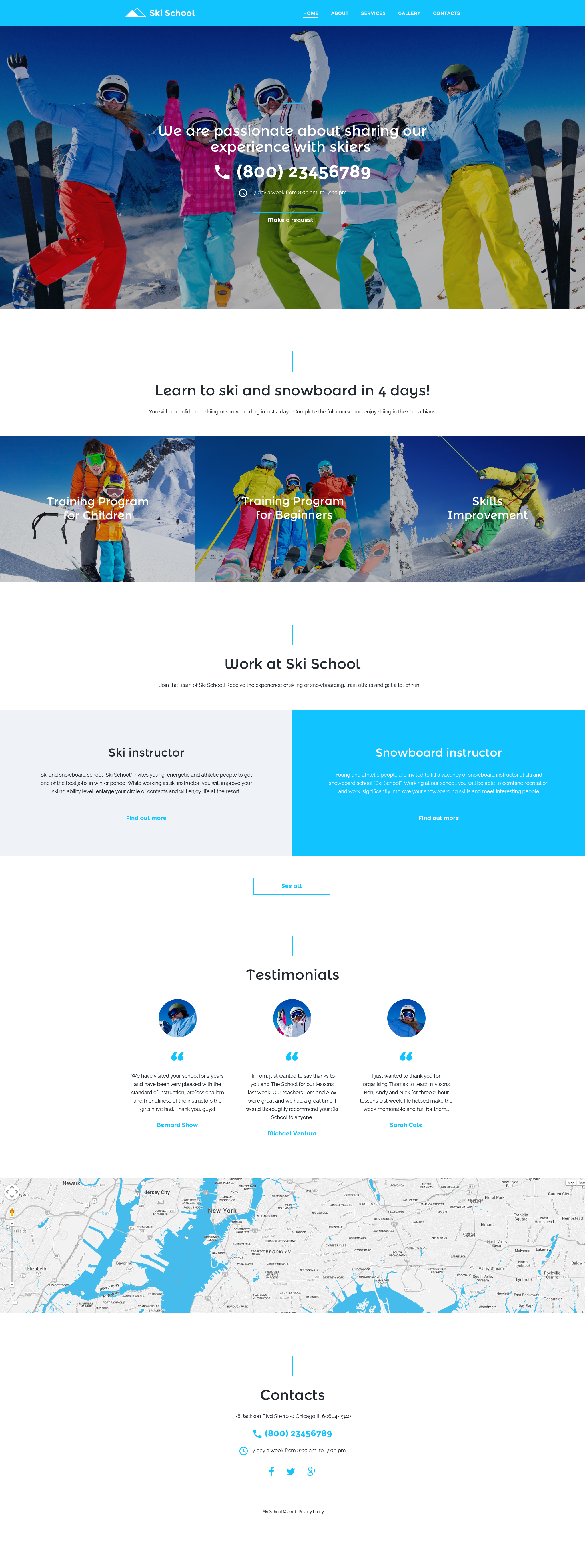Ski School Website Template