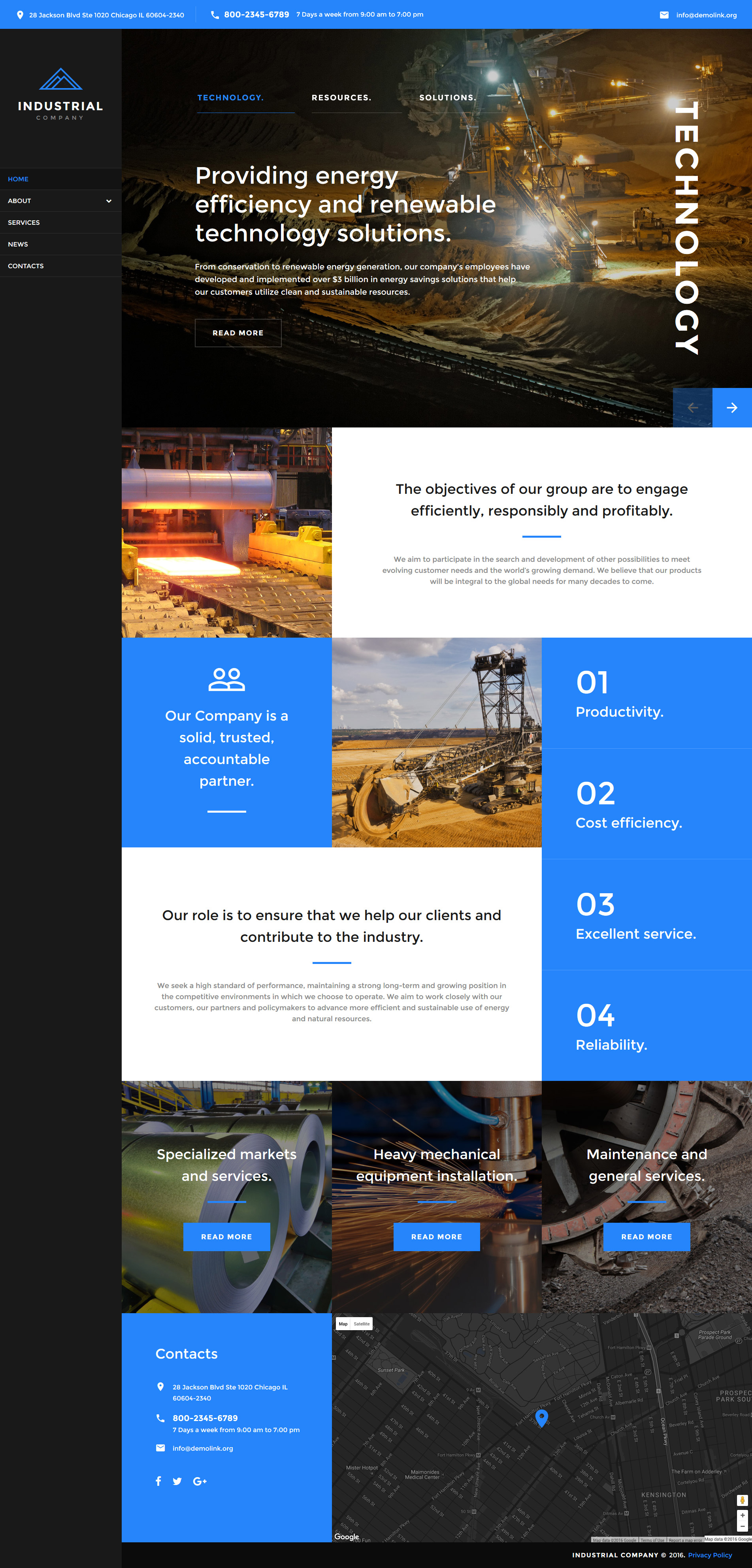 Mining Company Responsive Website Template