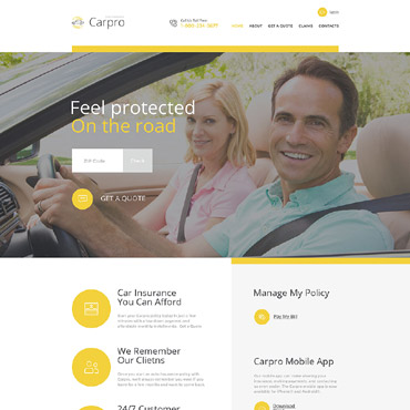 Car Insurance Responsive Website Templates 57795