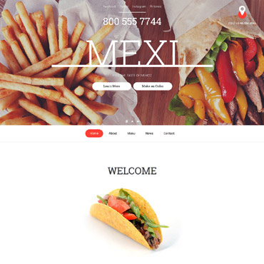 Mexican Restaurant Responsive Website Templates 57850