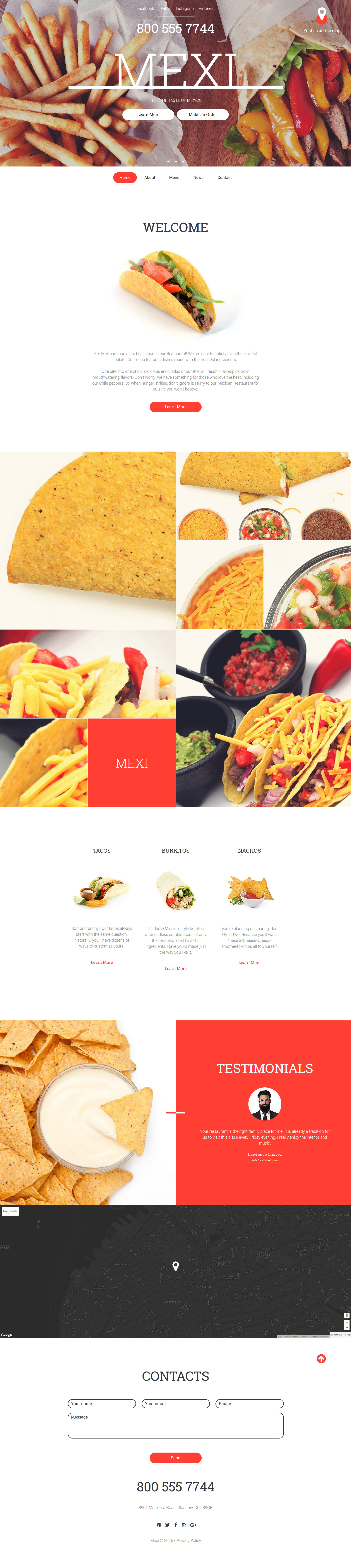 Mexican Restaurant Responsive Website Template